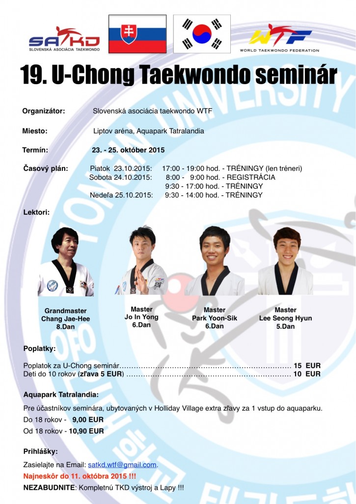 19. U-Chong Taekwondo seminár